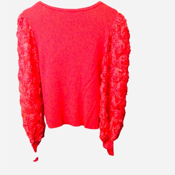 Cato Vibrant Red Textured Sleeve Blouse - Picture 3 of 3